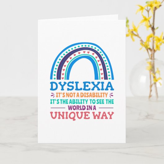 Dyslexia Awareness Dyslexic Karte (Gelbe Blume)