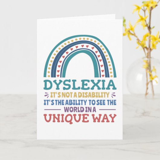 Dyslexia Awareness Dyslexic Karte (Gelbe Blume)