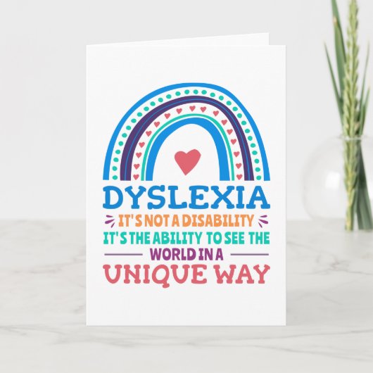 Dyslexia Awareness Dyslexic Karte (Vorderseite)