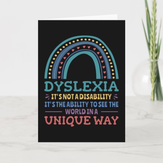 Dyslexia Awareness Dyslexic Karte (Vorderseite)