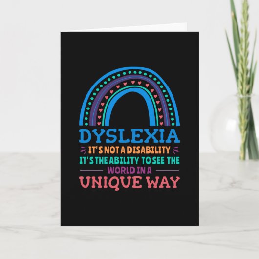 Dyslexia Awareness Dyslexic Karte (Vorderseite)