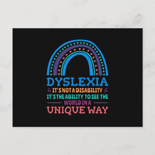 Dyslexia Awareness Dyslexic Postkarte (Vorderseite)