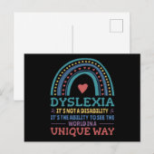 Dyslexia Awareness Dyslexic Postkarte (Vorne/Hinten)