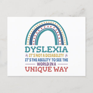 Dyslexia Awareness Dyslexic Postkarte