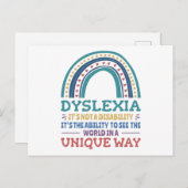 Dyslexia Awareness Dyslexic Postkarte (Vorne/Hinten)