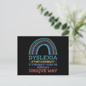 Dyslexia Awareness Dyslexic Postkarte (Stehend Vorderseite)