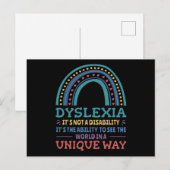 Dyslexia Awareness Dyslexic Postkarte (Vorne/Hinten)