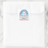 Dyslexia Awareness Dyslexic Quadratischer Aufkleber (Tasche)
