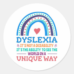 Dyslexia Awareness Dyslexic Runder Aufkleber