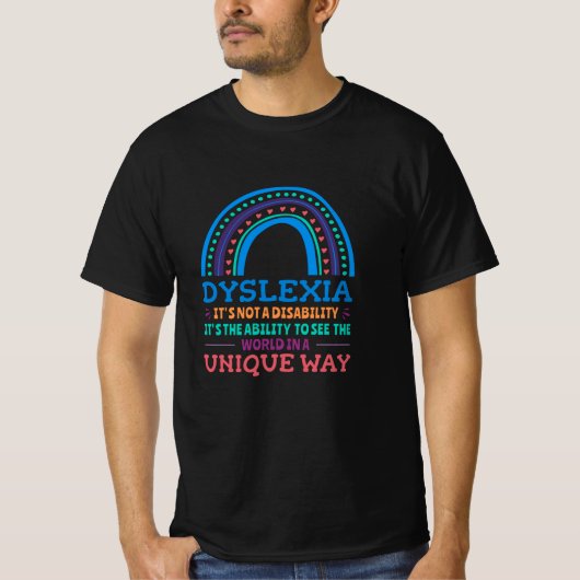 Dyslexia Awareness Dyslexic T-Shirt (Vorderseite)