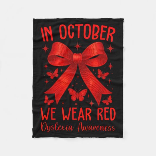 Dyslexia Awareness Month In October We Wear Red Fleecedecke (Vorderseite)
