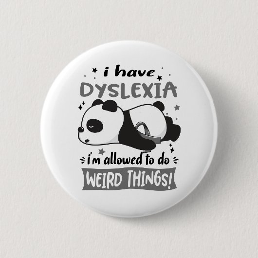 Dyslexia Sensibilisierung Monat Band Geschenke Button (Vorderseite)