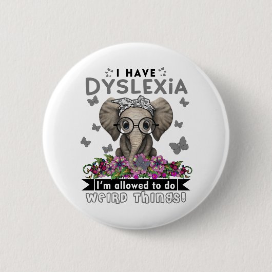 Dyslexia Sensibilisierung Monat Band Geschenke Button (Vorderseite)