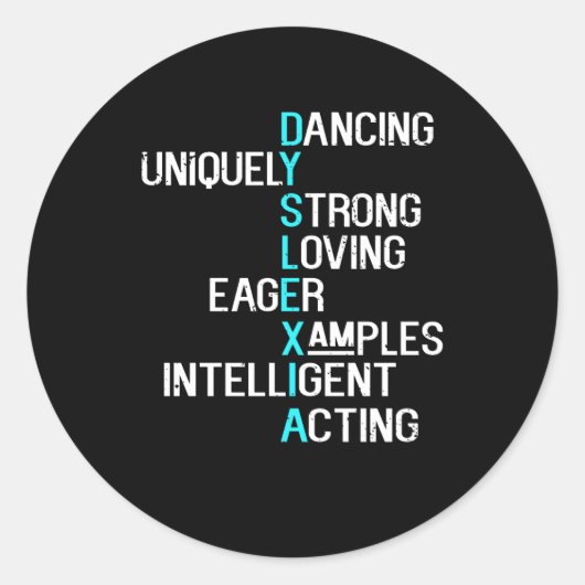 Dyslexie Aufklärung Monat, Oktober Runder Aufkleber (Vorderseite)