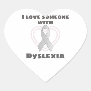 Dyslexie Bewusstsein bei Liebe von jemandem mit Dy Herz-Aufkleber