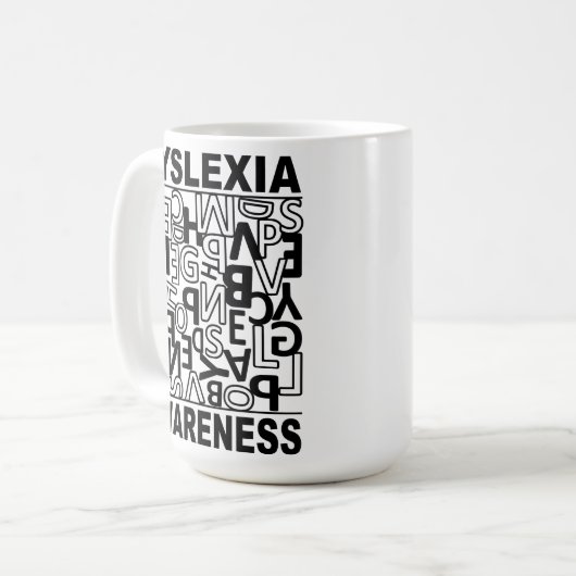 Dyslexie Bewusstsein Dyslexie Lehrer Schüler Kaffeetasse (Vorderseite Links)