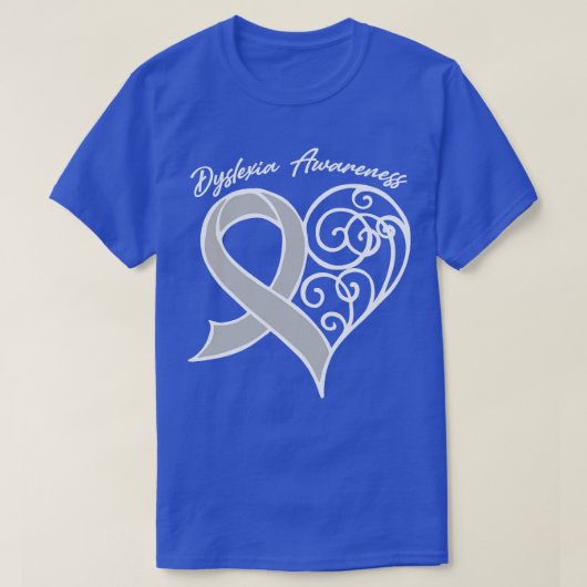 Dyslexie Bewusstsein Herz Ribbon Geschenk Valentin T-Shirt (Design vorne)
