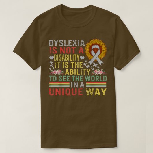 Dyslexie Bewusstsein Welteinzigartig Nicht Behinde T-Shirt (Design vorne)