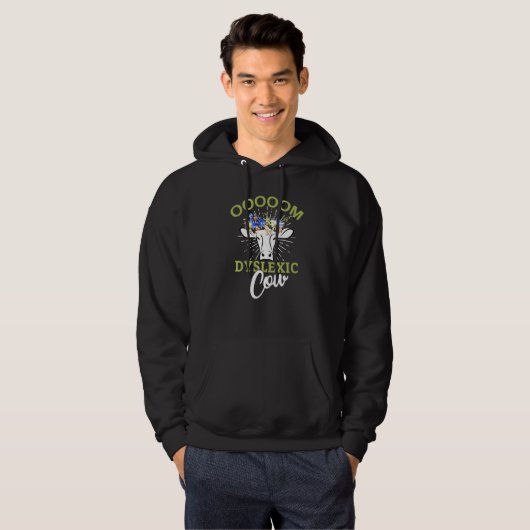 Dyslexie Bewusstseinsbildung Räume Dyslexie Kuh Fa Hoodie (Vorne ganz)
