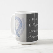 Dyslexie Bewusstseinsbildung Ribbon Engel Custom T Kaffeetasse (Vorderseite Links)