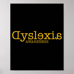 Dyslexie-Bewusstseinsmonat Goldschrift Poster