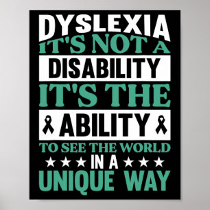 Dyslexie Es ist keine Behinderung Dyslexie Bewusst Poster