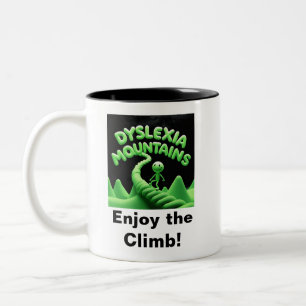 Dyslexie - Genießen Sie die Kletterwand Zweifarbige Tasse