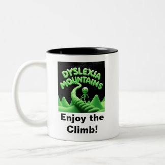 Dyslexie - Genießen Sie die Kletterwand Zweifarbige Tasse