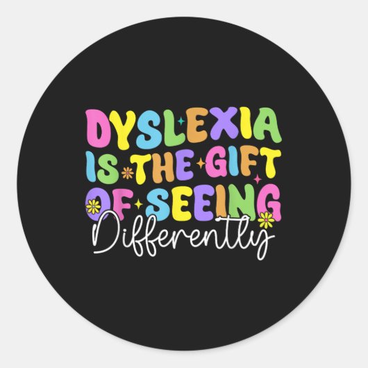 Dyslexie ist ein Geschenk, eine andere Schreibweis Runder Aufkleber (Vorderseite)