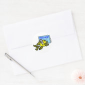 Dyslexie Lehrer Fisch ~ Dyslexischer Erfolg Runder Aufkleber (Umschlag)