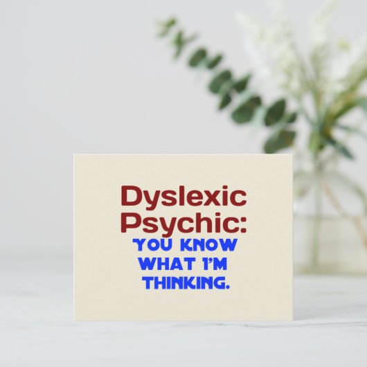 Dyslexie Postkarte (Stehend Vorderseite)