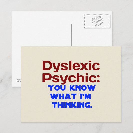 Dyslexie Postkarte (Vorne/Hinten)
