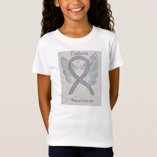 Dyslexie Silver Awareness Ribbon Angel Shirt (Vorderseite)
