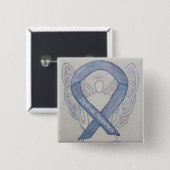 Dyslexie Silver Awareness Ribbon Engel Custom Butt Button (Vorne & Hinten)