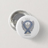 Dyslexie Silver Awareness Ribbon Engel Custom Butt Button (Vorne & Hinten)