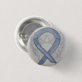 Dyslexie Silver Awareness Ribbon Engel Custom Butt Button (Vorne & Hinten)