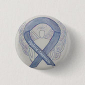 Dyslexie Silver Awareness Ribbon Engel Custom Butt Button (Vorderseite)