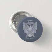 Dyslexie Silver Awareness Ribbon Engel Custom Butt Button (Vorne & Hinten)
