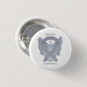 Dyslexie Silver Awareness Ribbon Engel Custom Butt Button (Vorne & Hinten)