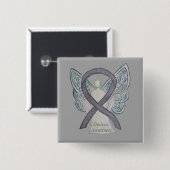 Dyslexie Silver Awareness Ribbon Engel Custom Butt Button (Vorne & Hinten)