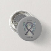 Dyslexie Silver Awareness Ribbon Engel Custom Butt Button (Vorne & Hinten)