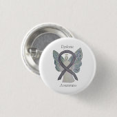 Dyslexie Silver Awareness Ribbon Engel Custom Butt Button (Vorne & Hinten)
