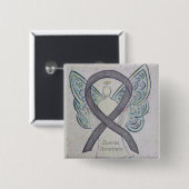 Dyslexie Silver Awareness Ribbon Engel Custom Butt Button (Vorne & Hinten)