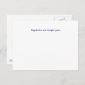 Dyslexie sind Menschen Postkarte (Vorne/Hinten)