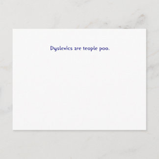 Dyslexie sind Menschen Postkarte