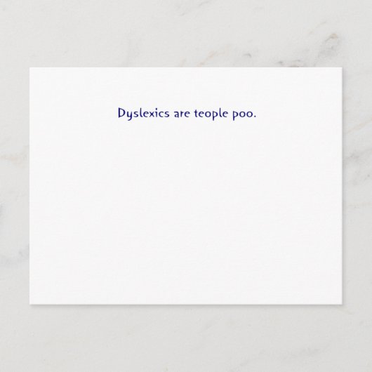 Dyslexie sind Menschen Postkarte (Vorderseite)