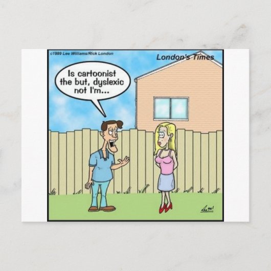 Dyslexische Karikaturist Funny Gifts T-Shirts & Co Postkarte (Vorderseite)