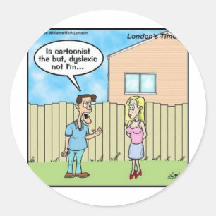 Dyslexische Karikaturist Funny Gifts T-Shirts & Co Runder Aufkleber