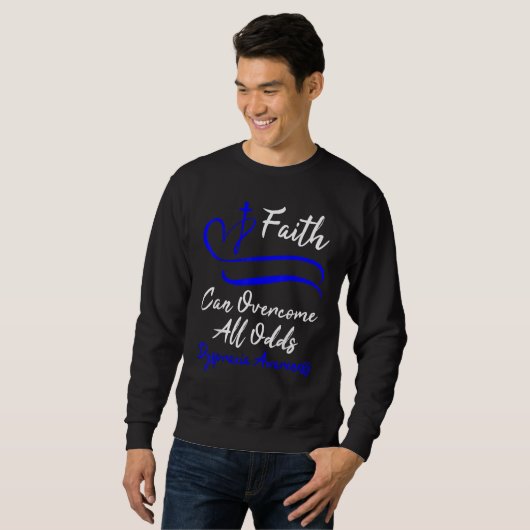 Dyspraxia Awareness Blue Ribbon Dyspraxia Christia Sweatshirt (Vorne ganz)