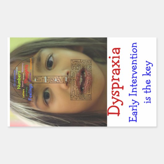 Dyspraxie Rechteckiger Aufkleber (Vorderseite)
